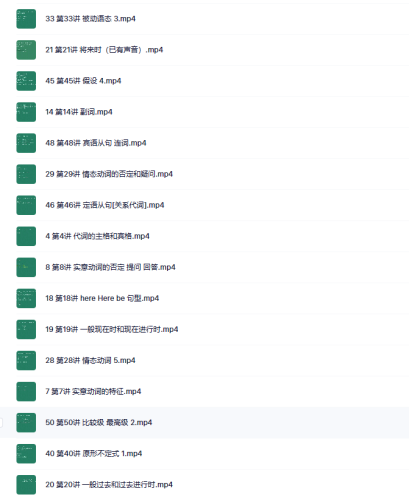 【英语语法全程课】零基础适用（全集50讲）-青春分享栈