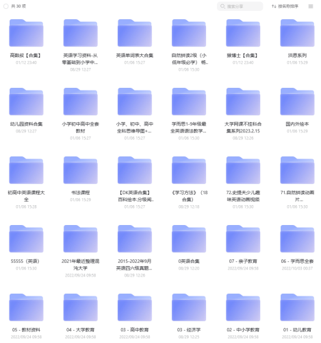 幼儿到大学阶段学习资料大合集-青春分享栈