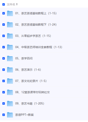 茶艺课全套课程学习资料【夸克】-青春分享栈